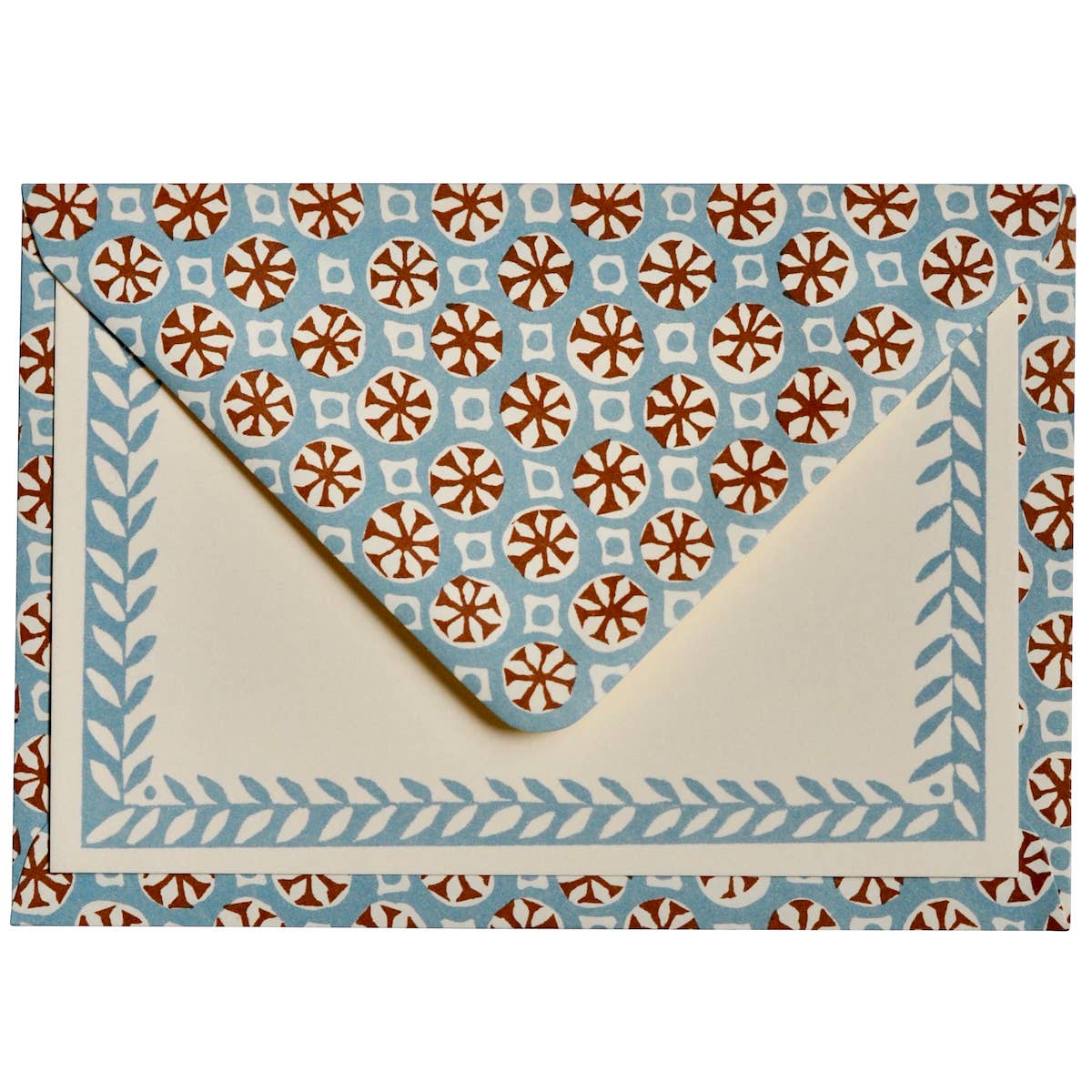 Set of Notecards and Envelopes Sea Urchin Sky and Cocoa