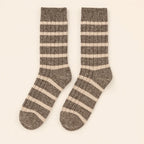 "Marina" Striped Ribbed Crew Sock