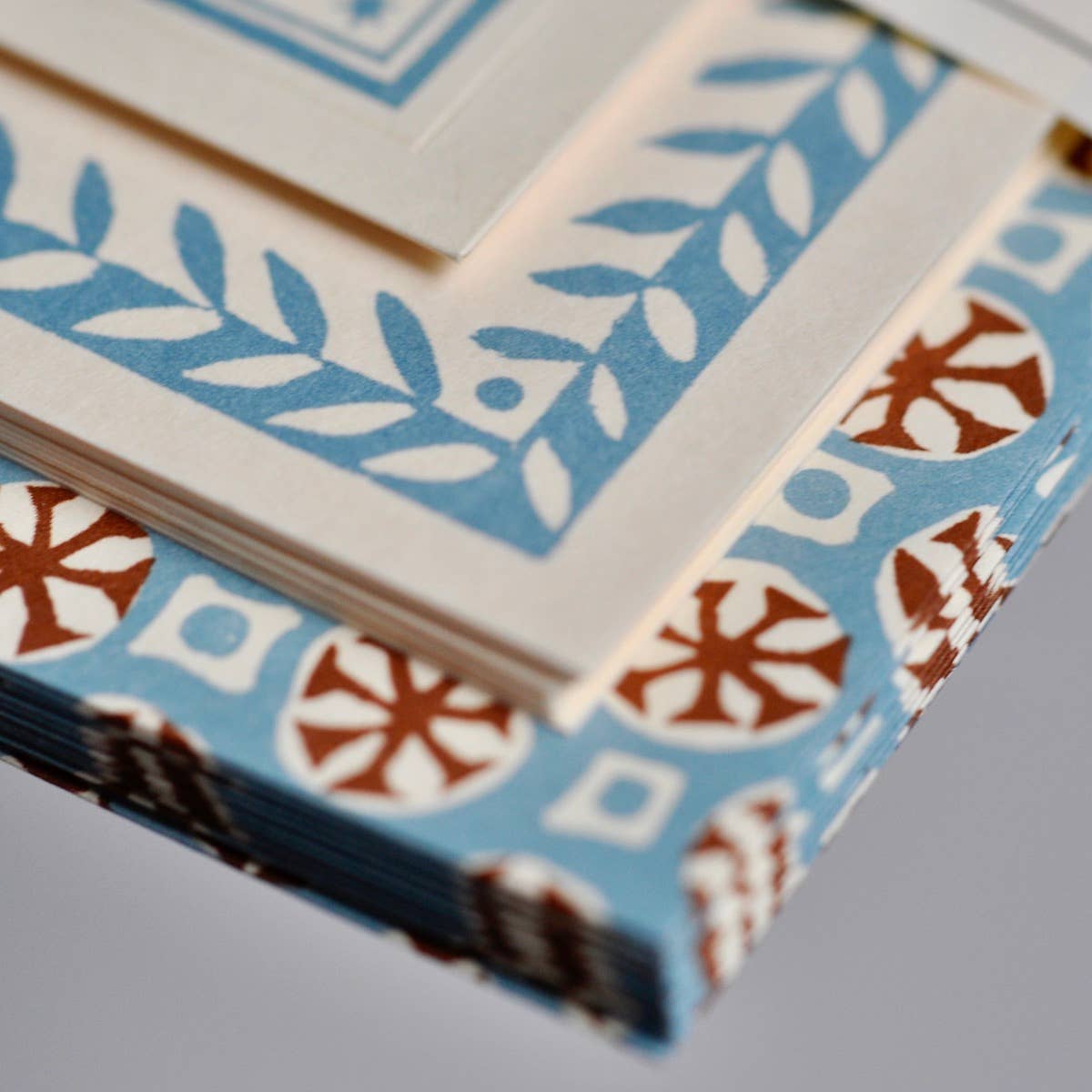 Set of Notecards and Envelopes Sea Urchin Sky and Cocoa