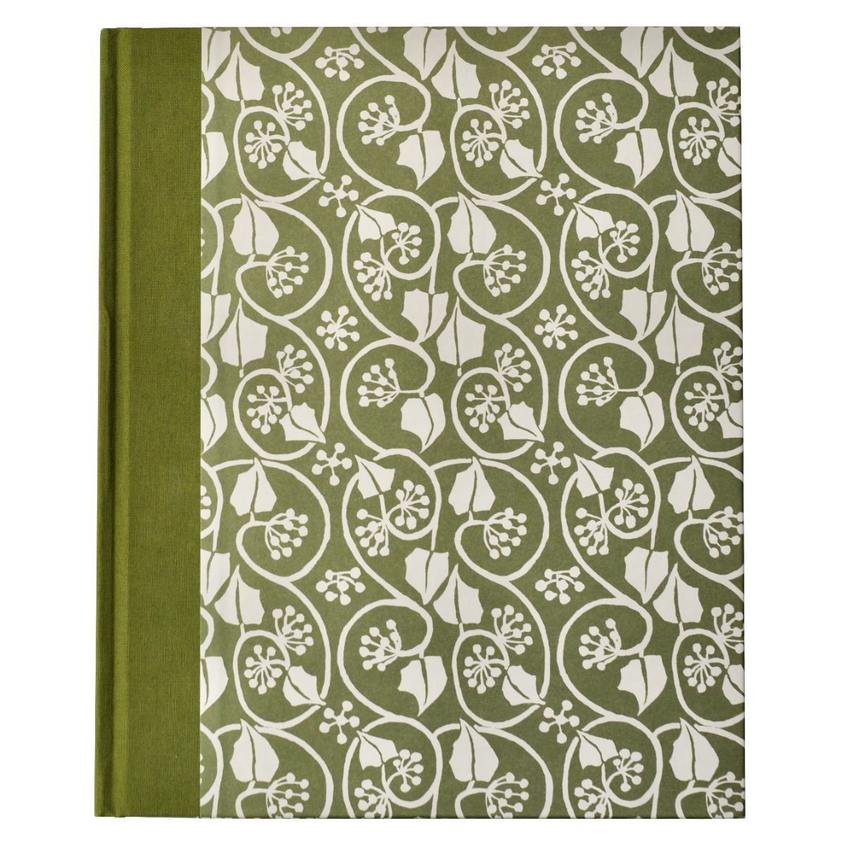 Very Large Hardback Notebook Small Ivy Stripe Sage Green