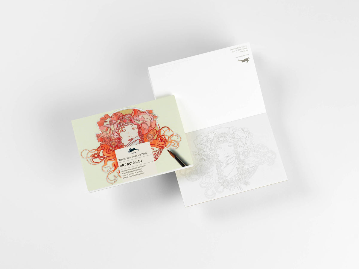 Art Nouveau Watercolour Postcard Book