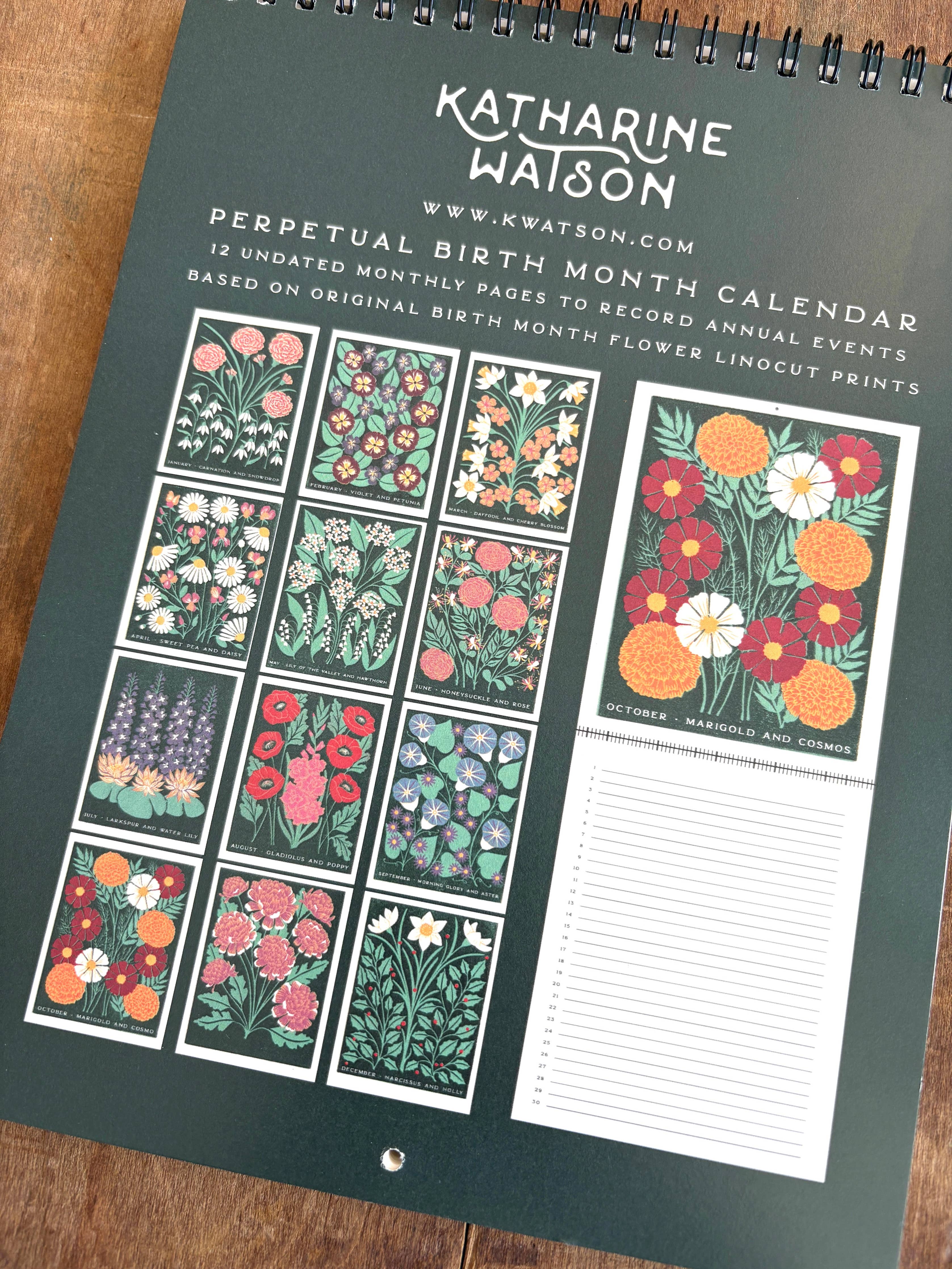 Perpetual Birth Month Calendar