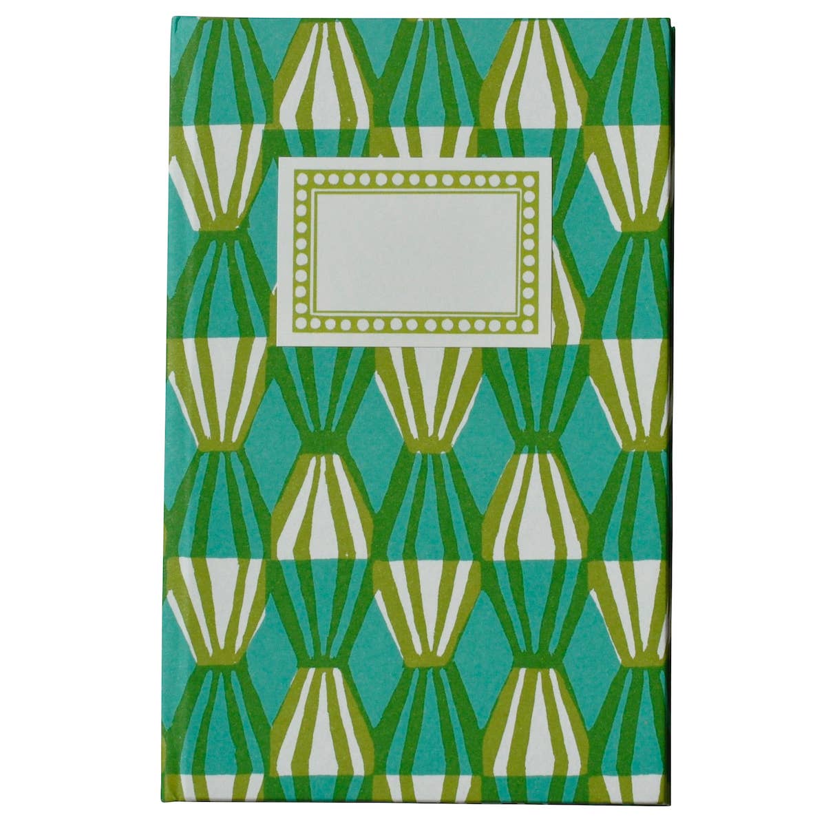Hardback Notebook Threadwork Sap Green and Turquoise (Lined)