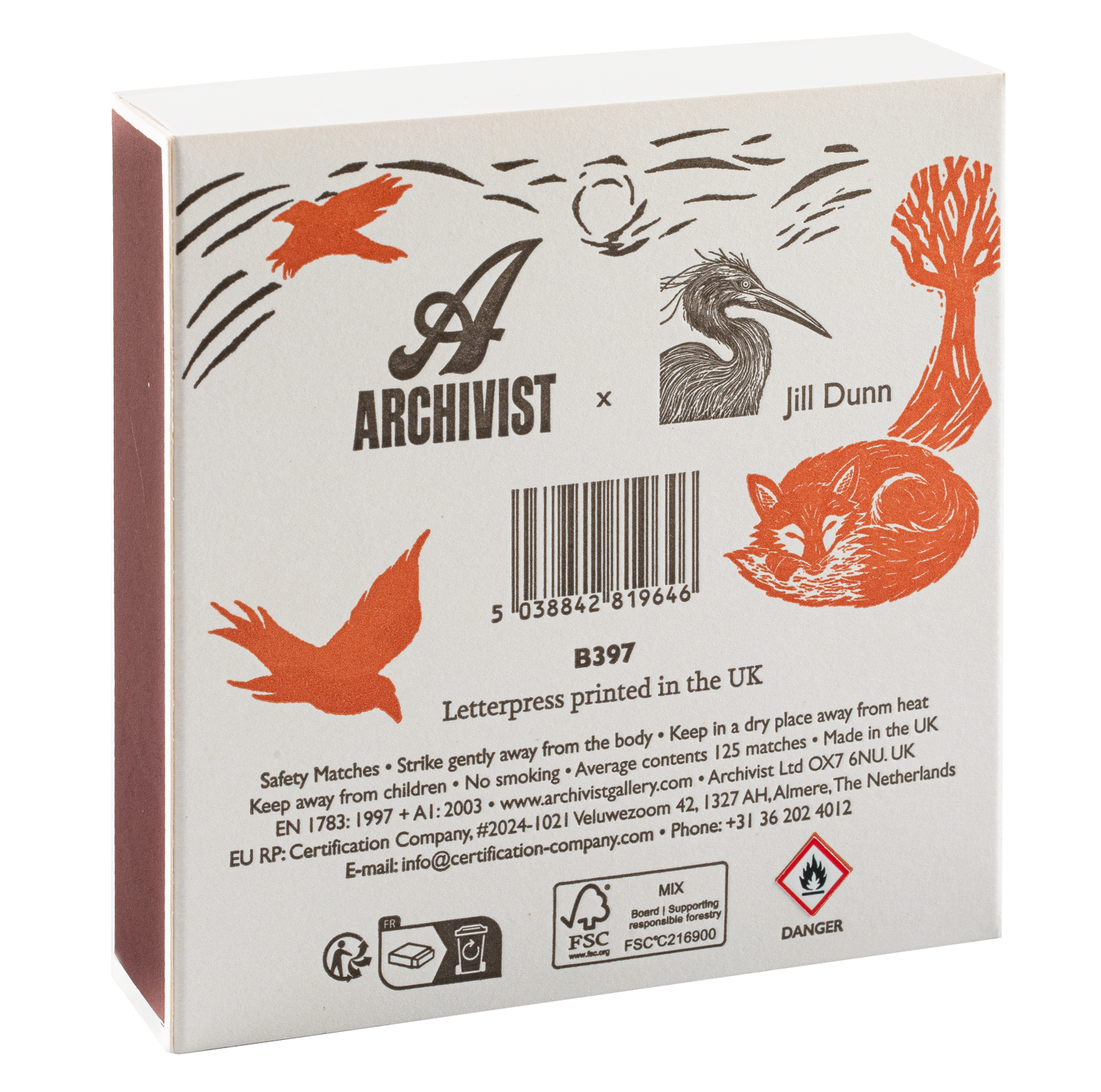 Woodland Fox | Square - Safety Matches