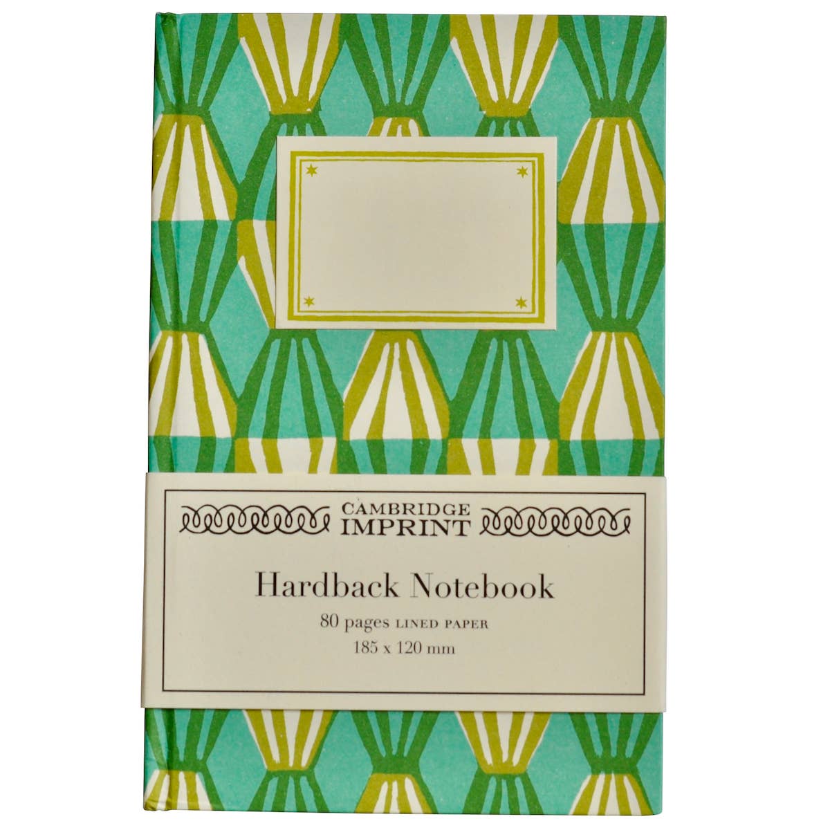 Hardback Notebook Threadwork Sap Green and Turquoise (Lined)