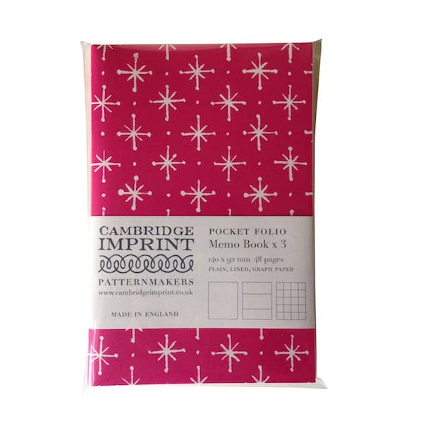 Three Assorted Memo Books for Pocket Folio Red