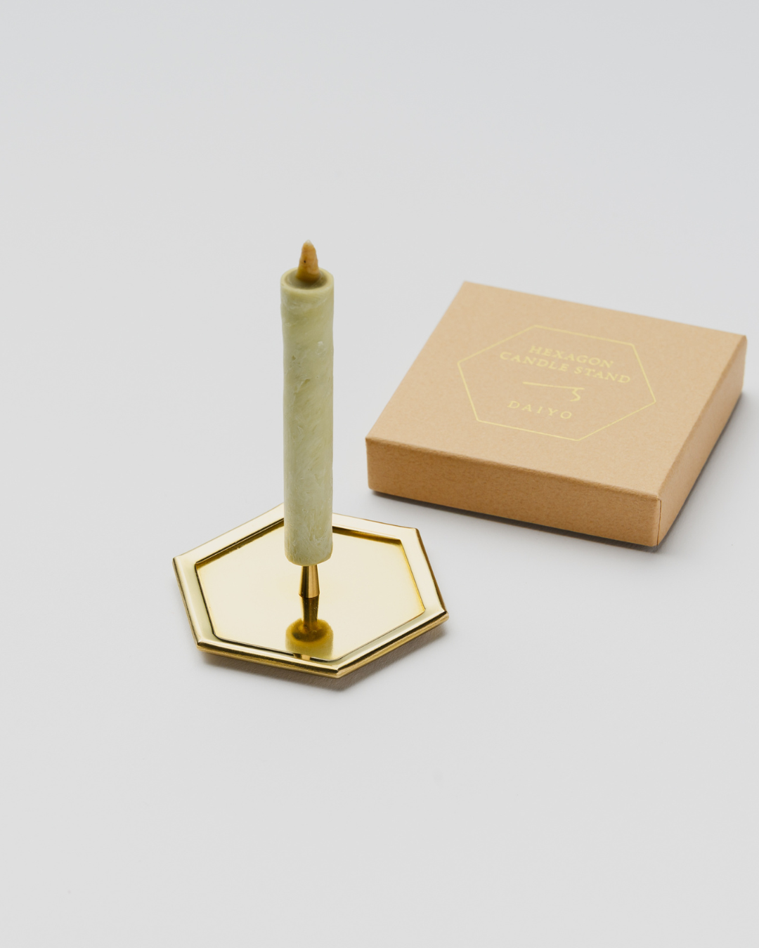Brass Hexagon Candle Stand