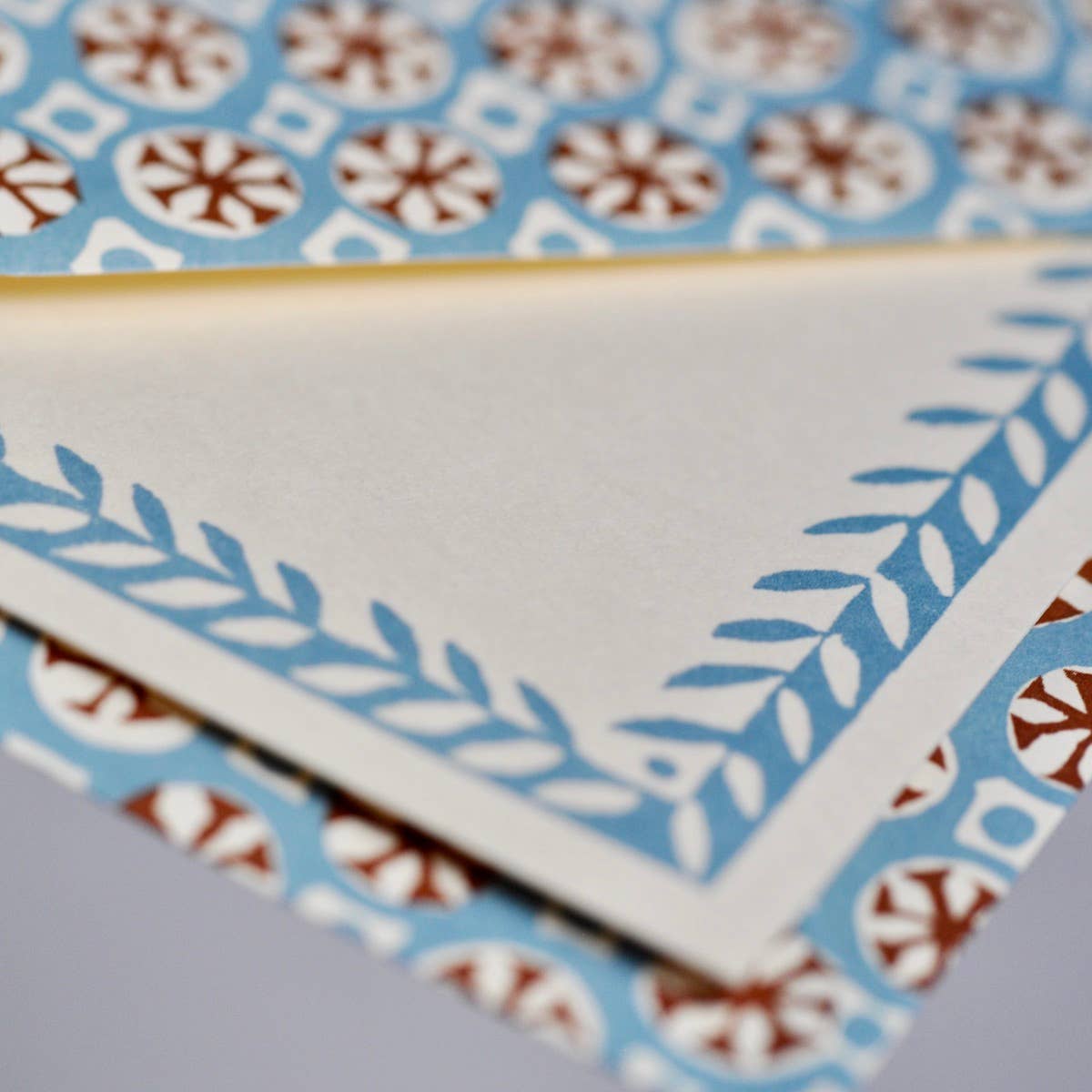 Set of Notecards and Envelopes Sea Urchin Sky and Cocoa