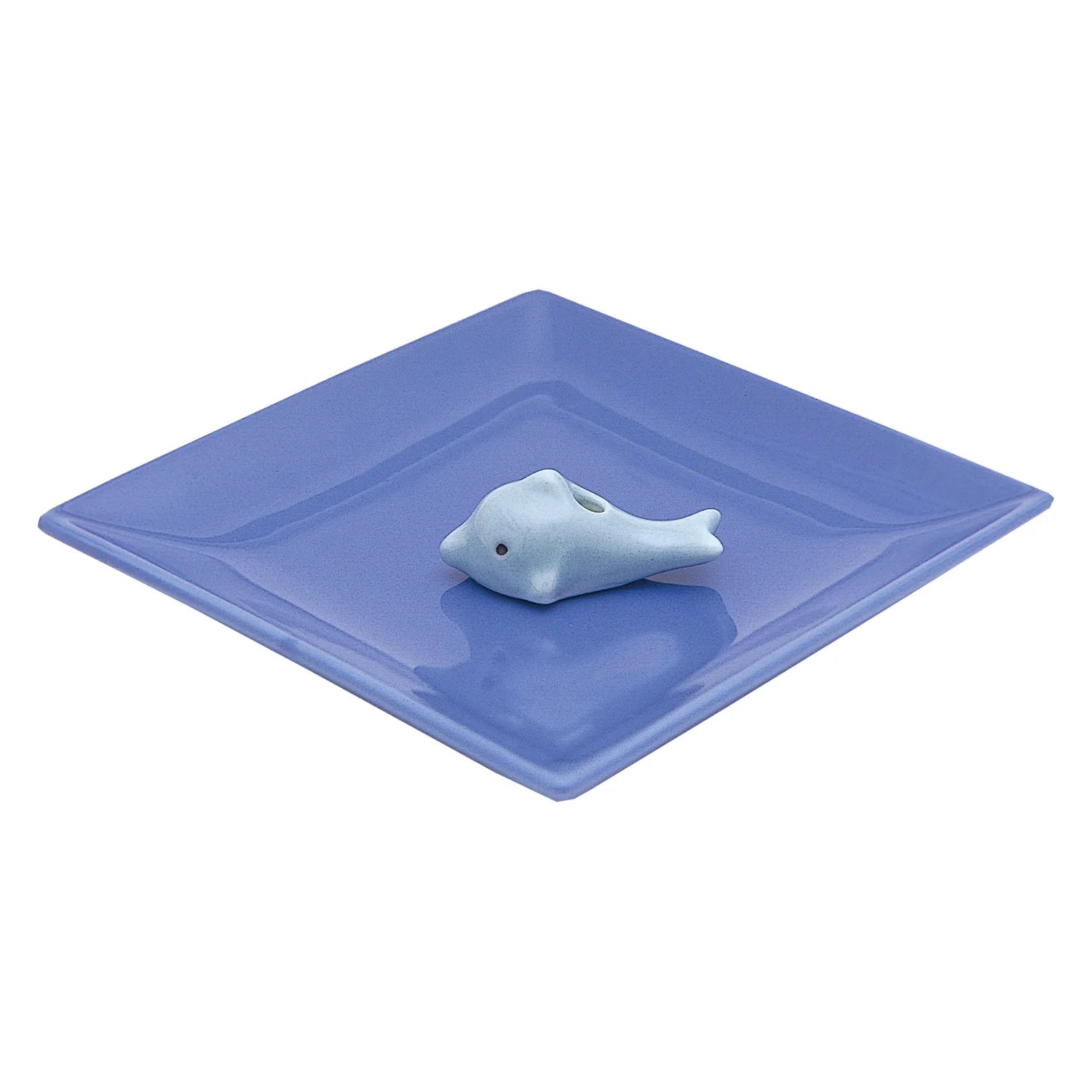 Dolphin Holder with Blue Plate