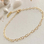 "Love Bites" Linked Hearts Chain Bracelet in Gold