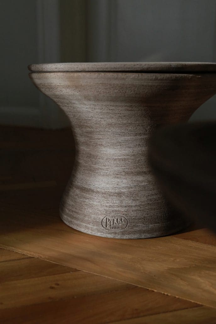 Celeste Raw Rosa Terracotta Pedestal Pot
