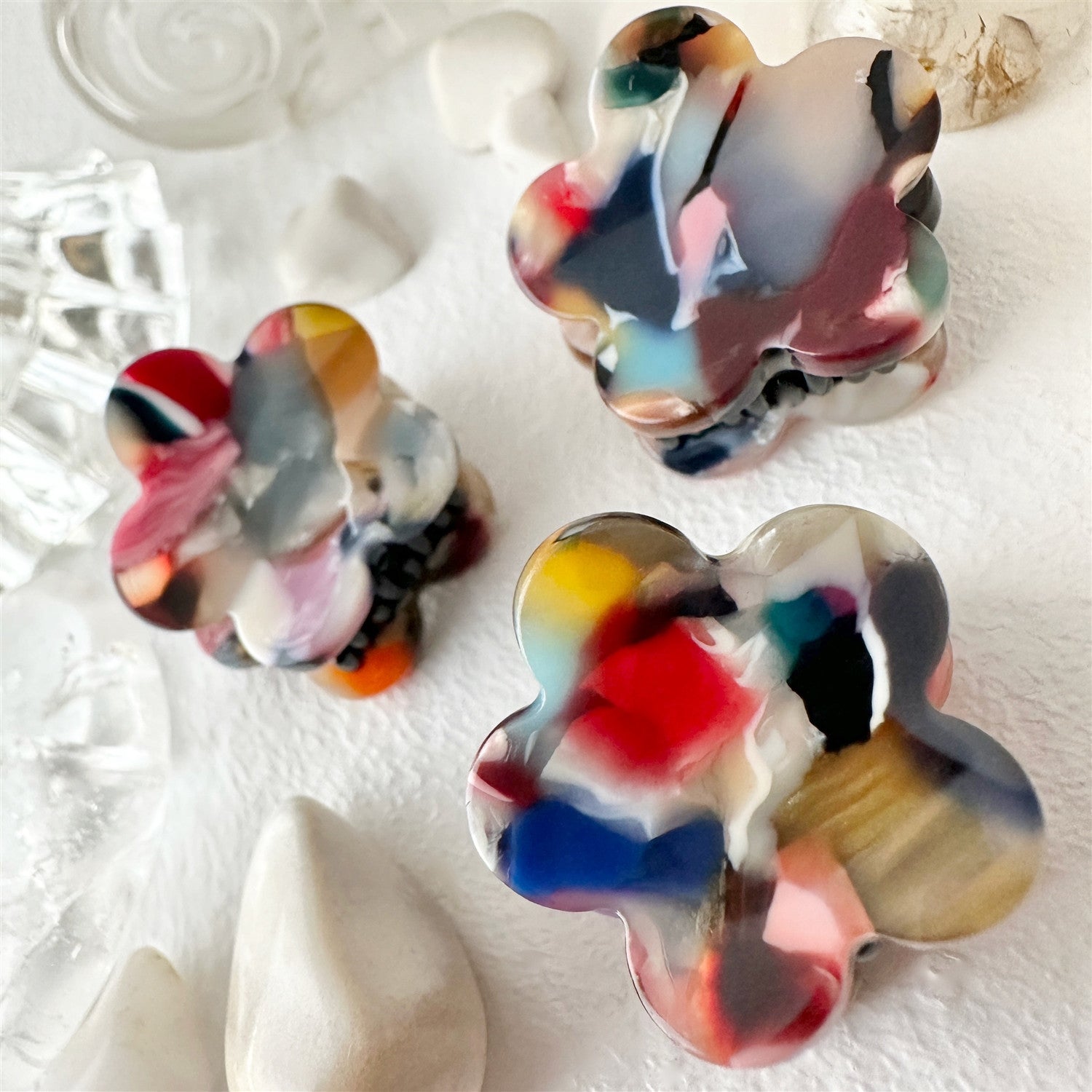 "Collage" Mini Flower Hair Claw Clip