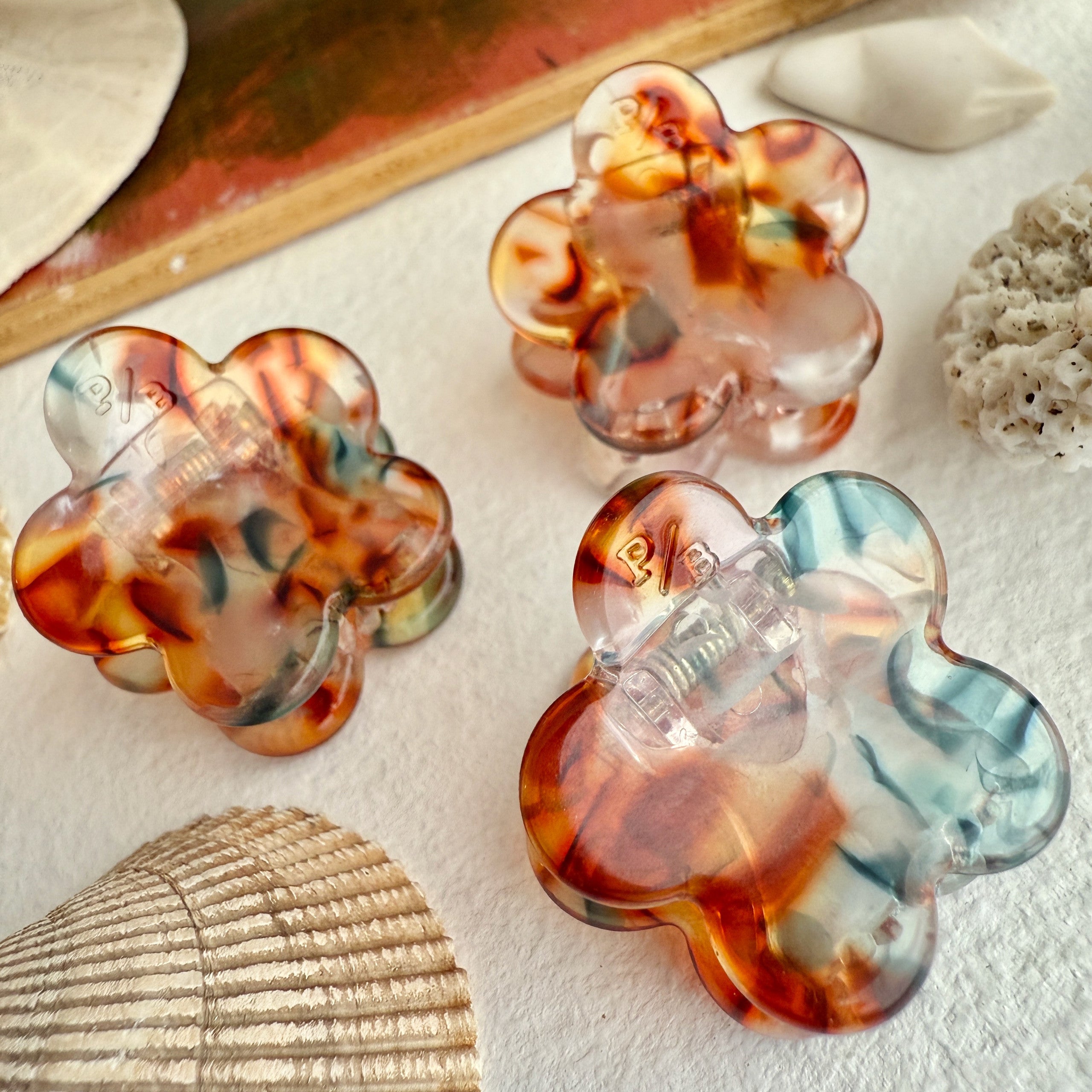 "Collage" Mini Flower Hair Claw Clip