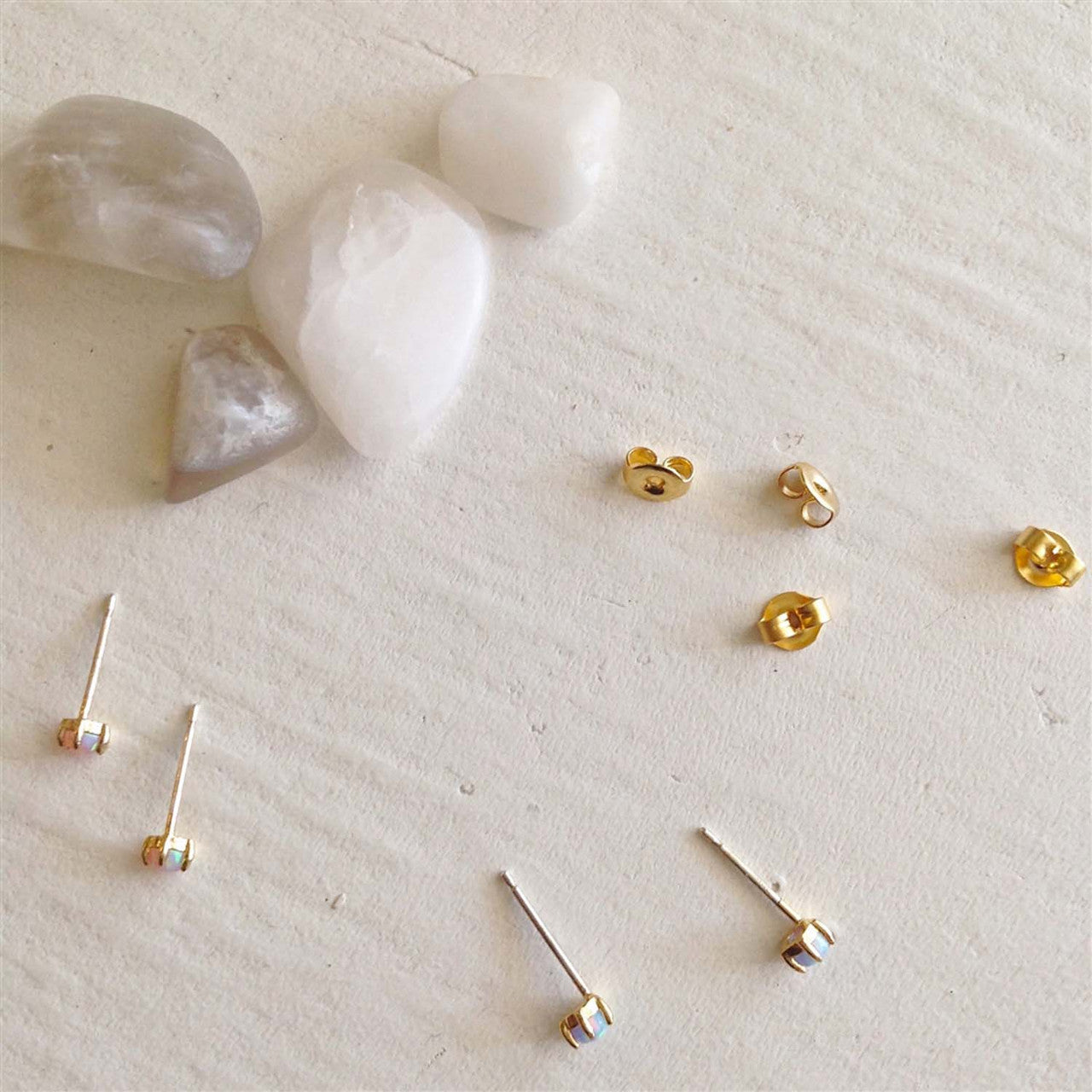 "Tiny Dancer" Fire Opal Stud Earrings in Gold