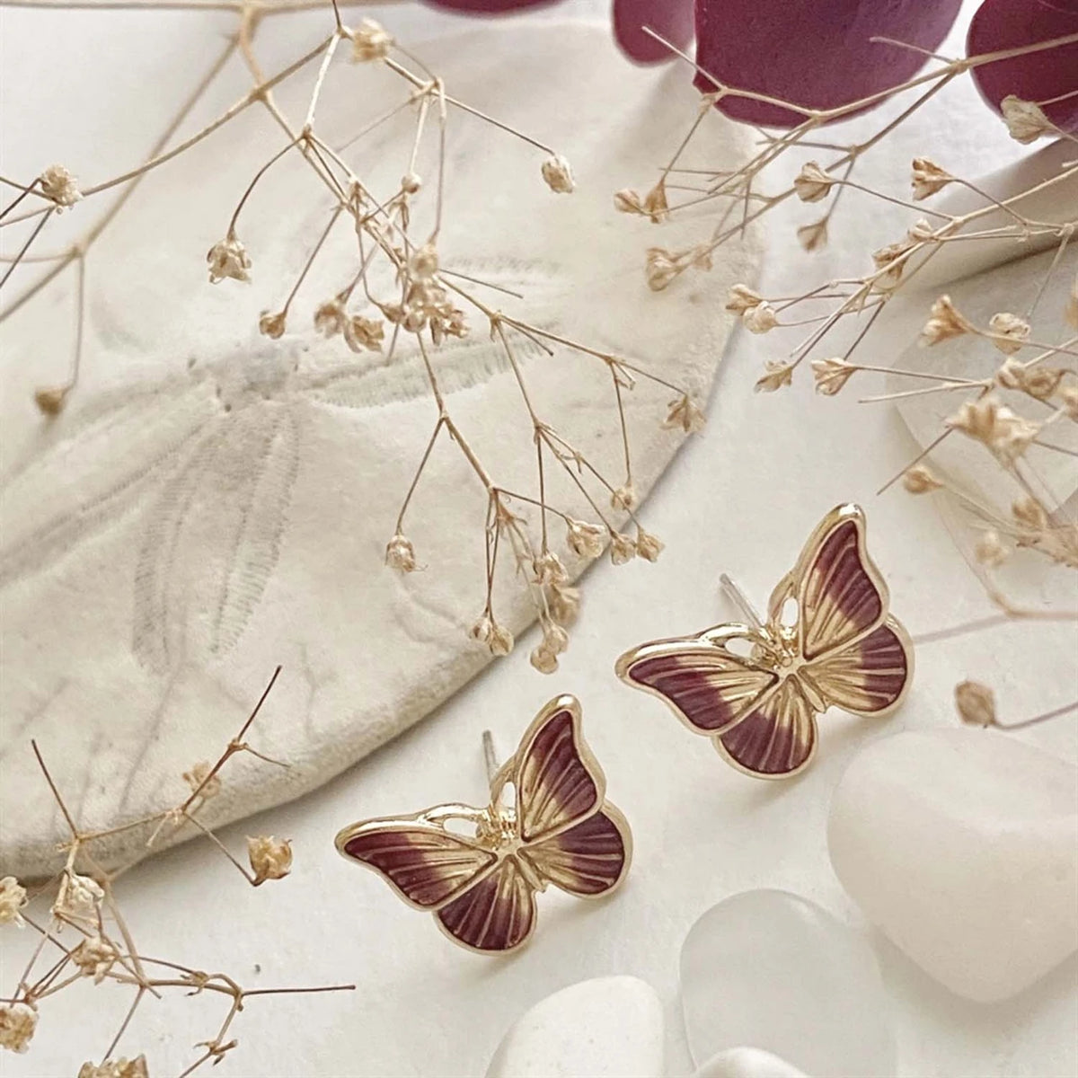 "Vlinder" Cloisonné Style Butterfly Stud Earrings