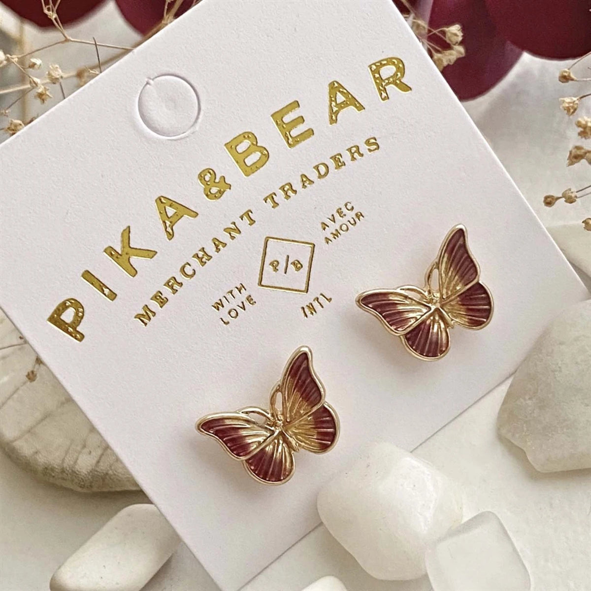 "Vlinder" Cloisonné Style Butterfly Stud Earrings