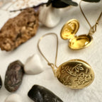 "Cedarburg" Brass Locket Drop Earrings