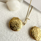"Cedarburg" Brass Locket Drop Earrings