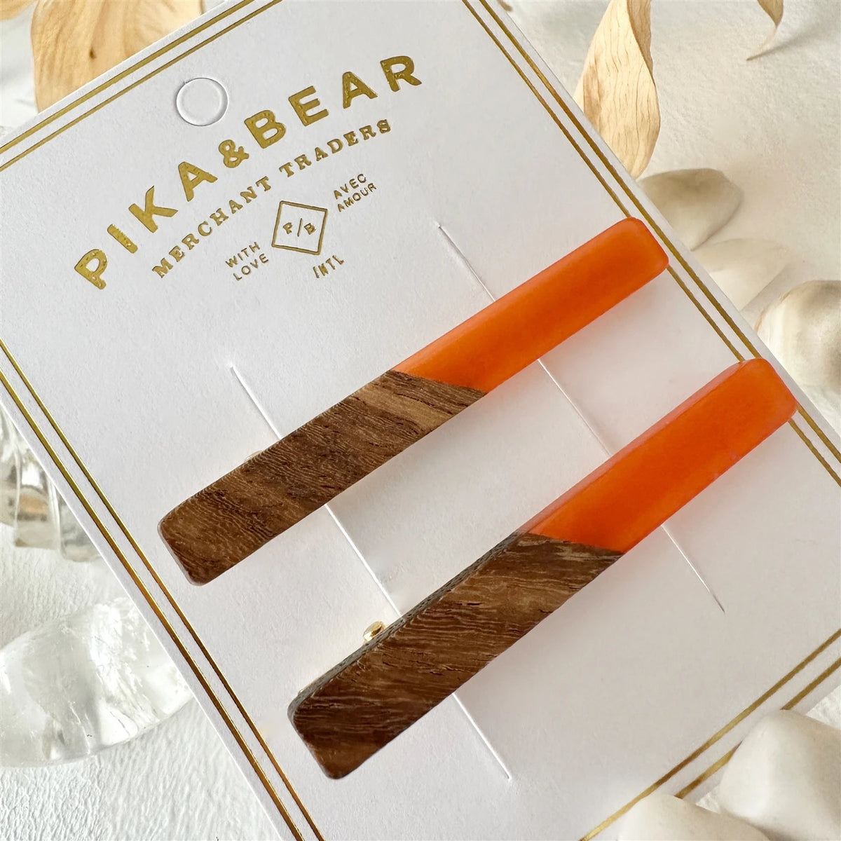 "Simone" Wood & Acetate Duckbill Hair Clips