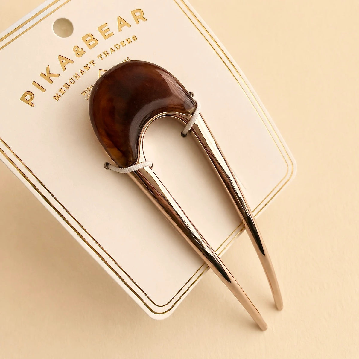 "Claudette" Metal & Acrylic French Hair Pin