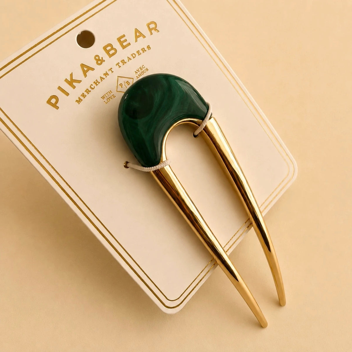 "Claudette" Metal & Acrylic French Hair Pin