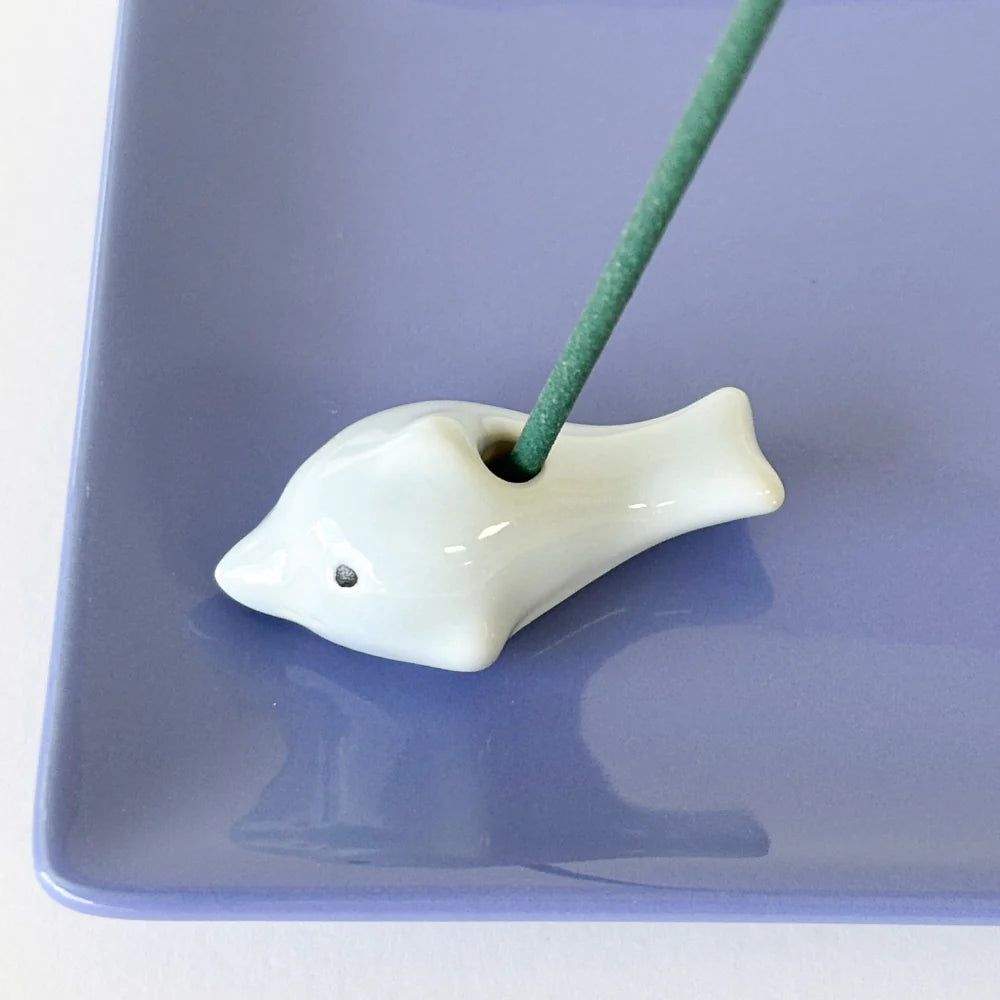 Dolphin Holder with Blue Plate