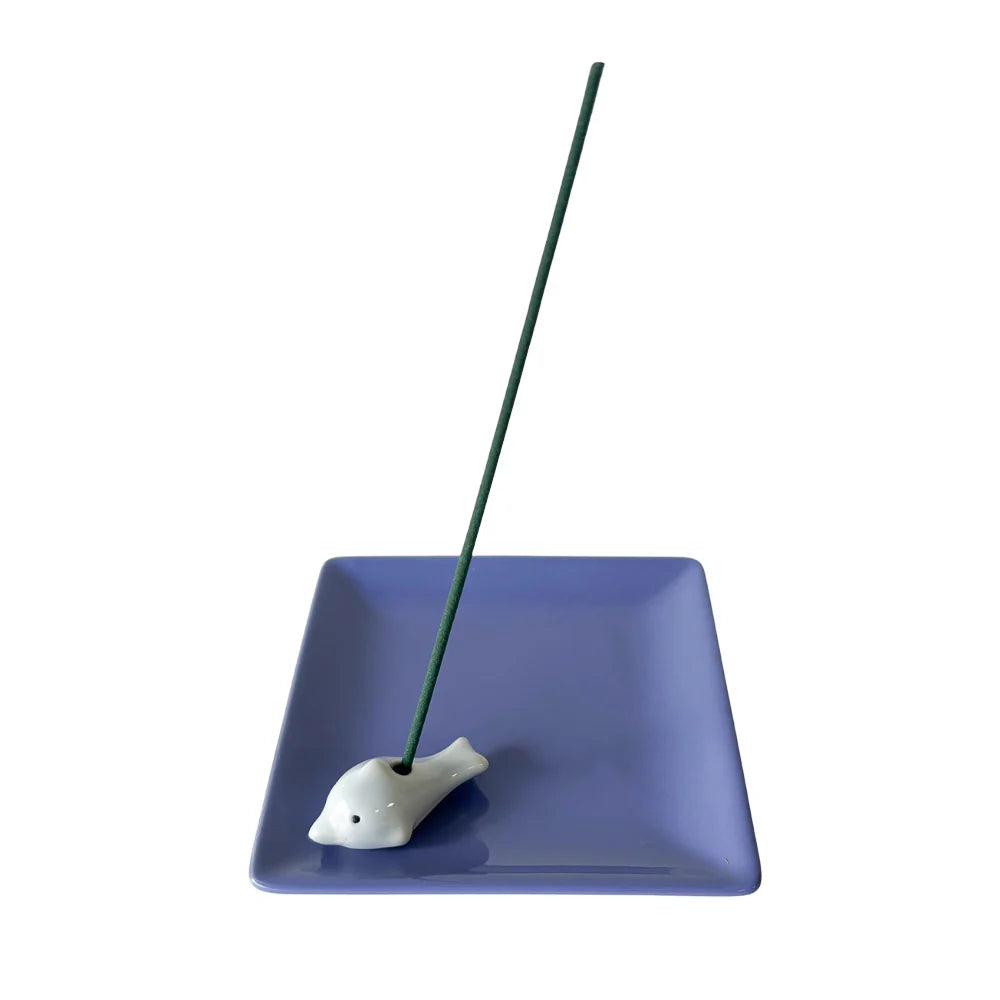 Dolphin Holder with Blue Plate