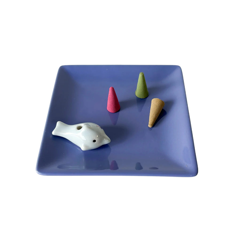 Dolphin Holder with Blue Plate