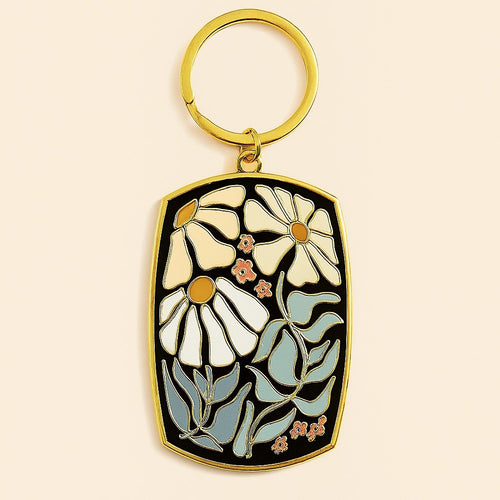 "Astrid" Floral Enamel Keychain