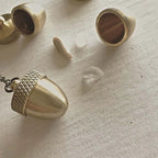 "Cache" Brass Acorn Canister Pendant Necklace