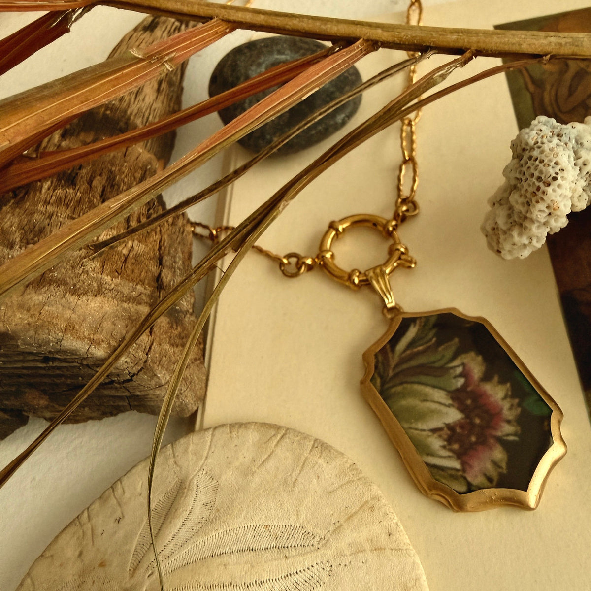 "Allerton" Floral Cold Porcelain Charm Necklace