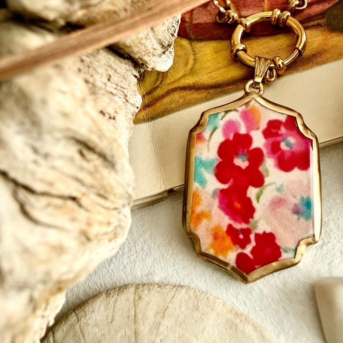 "Allerton" Floral Cold Porcelain Charm Necklace