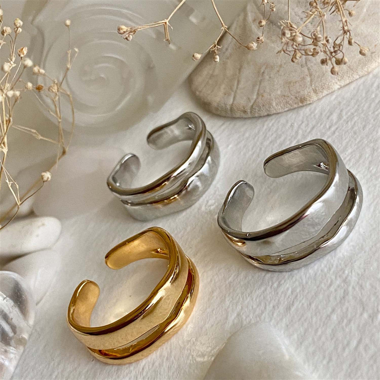 "JRT" Chunky Double Band Ring