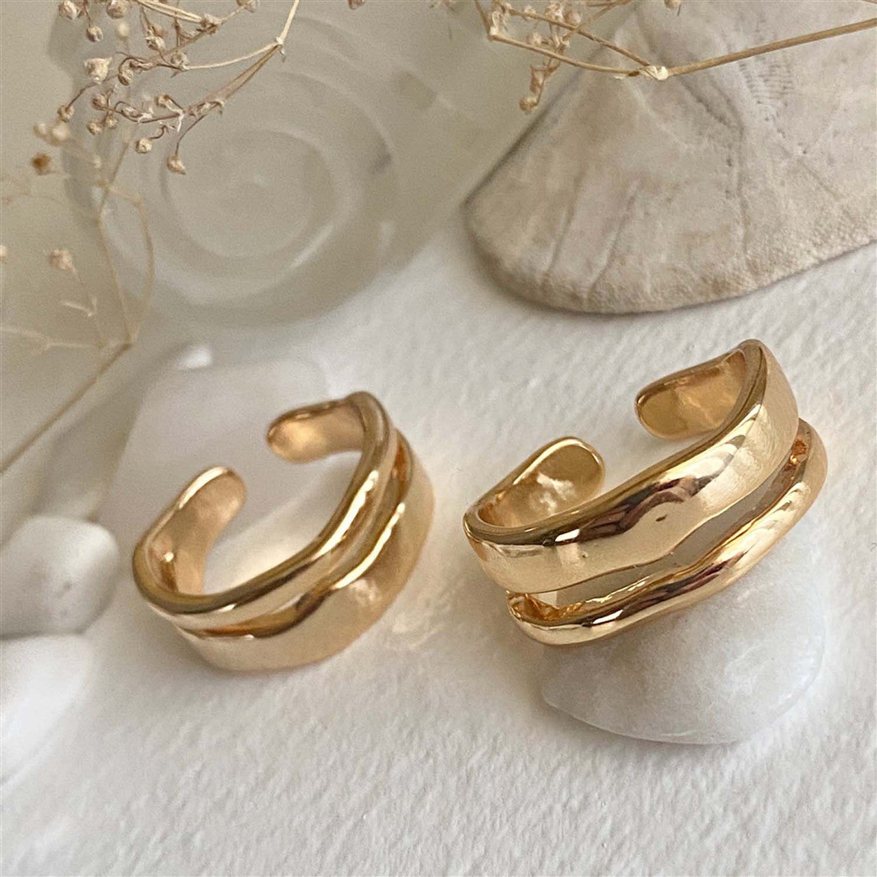 "JRT" Chunky Double Band Ring