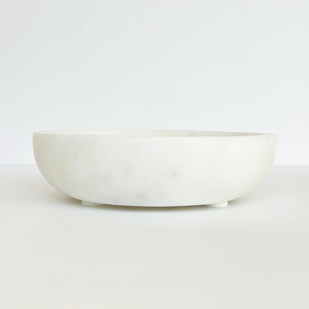 Round White Marble Bowl