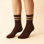 "Bettega" Classic Crew Socks with Stripe Detail (3 pack)