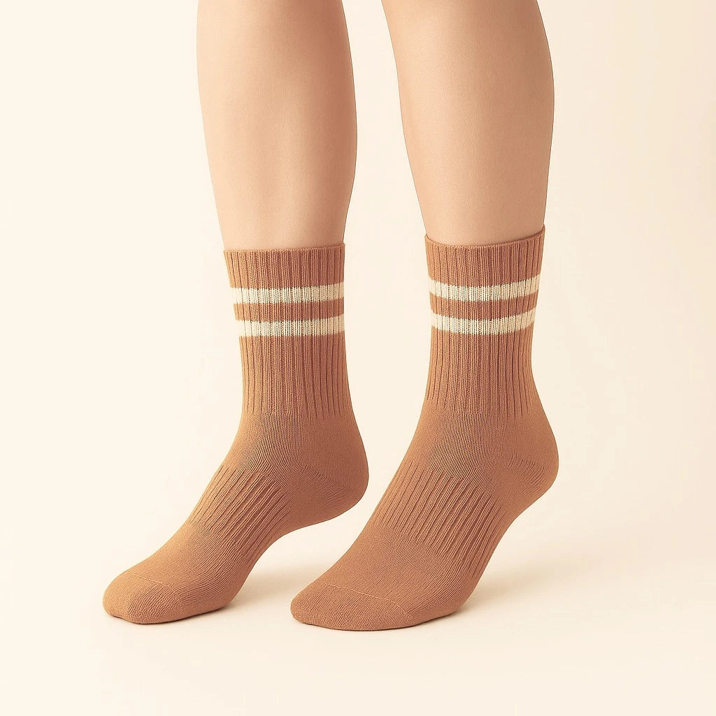 "Bettega" Classic Crew Socks with Stripe Detail (3 pack)