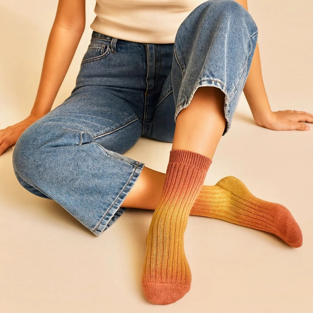"Garcia" Tie-Dyed Ribbed Crew Sock