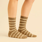 "Marina" Striped Ribbed Crew Sock