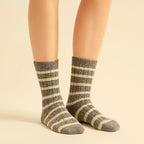 "Marina" Striped Ribbed Crew Sock