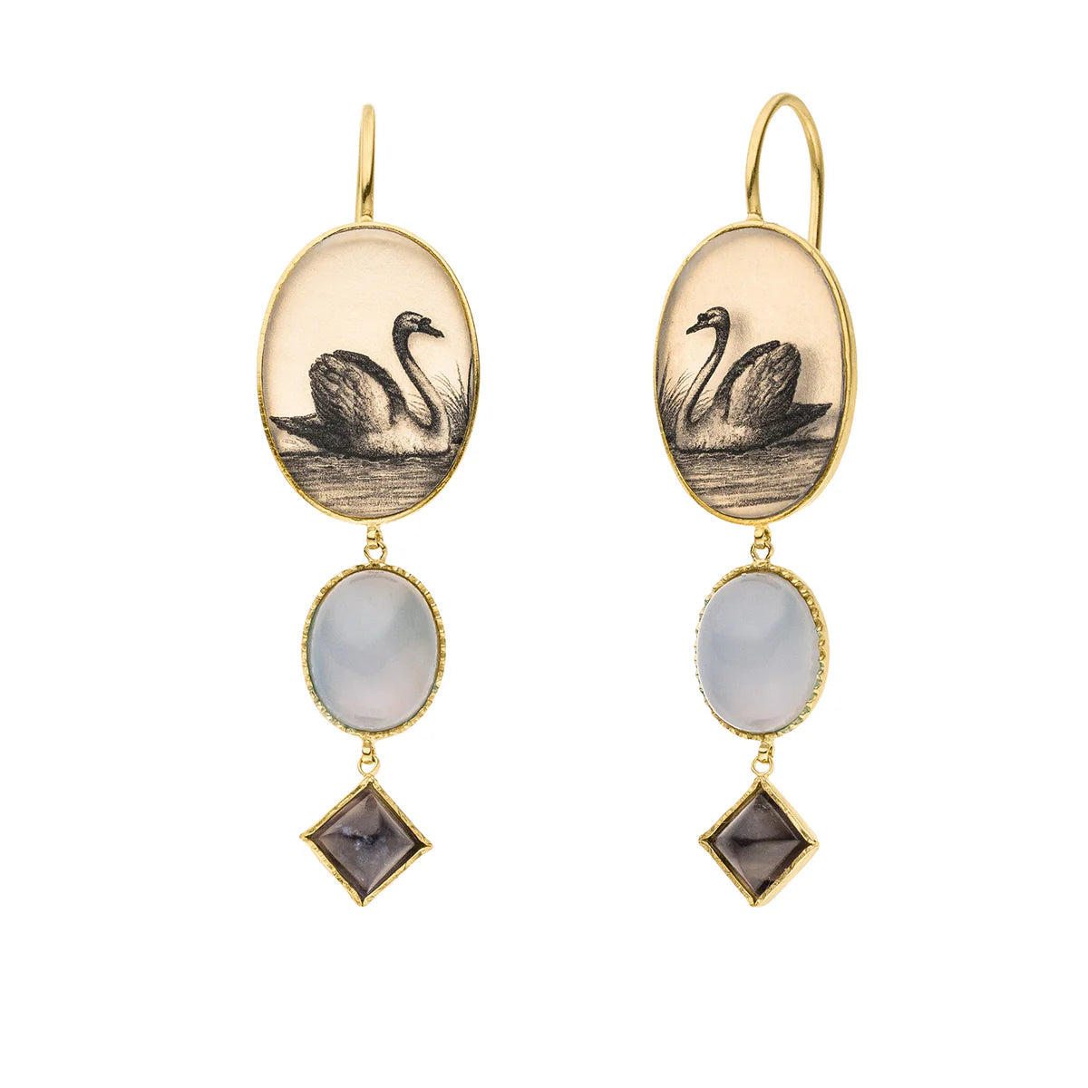 Short Drop Earrings - The Swan