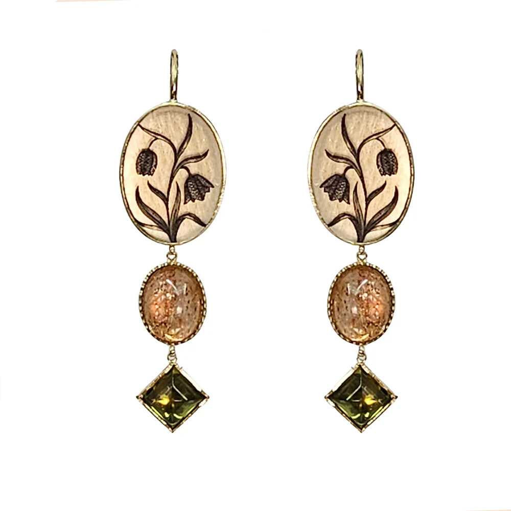 Short Drop Earrings - Tulips