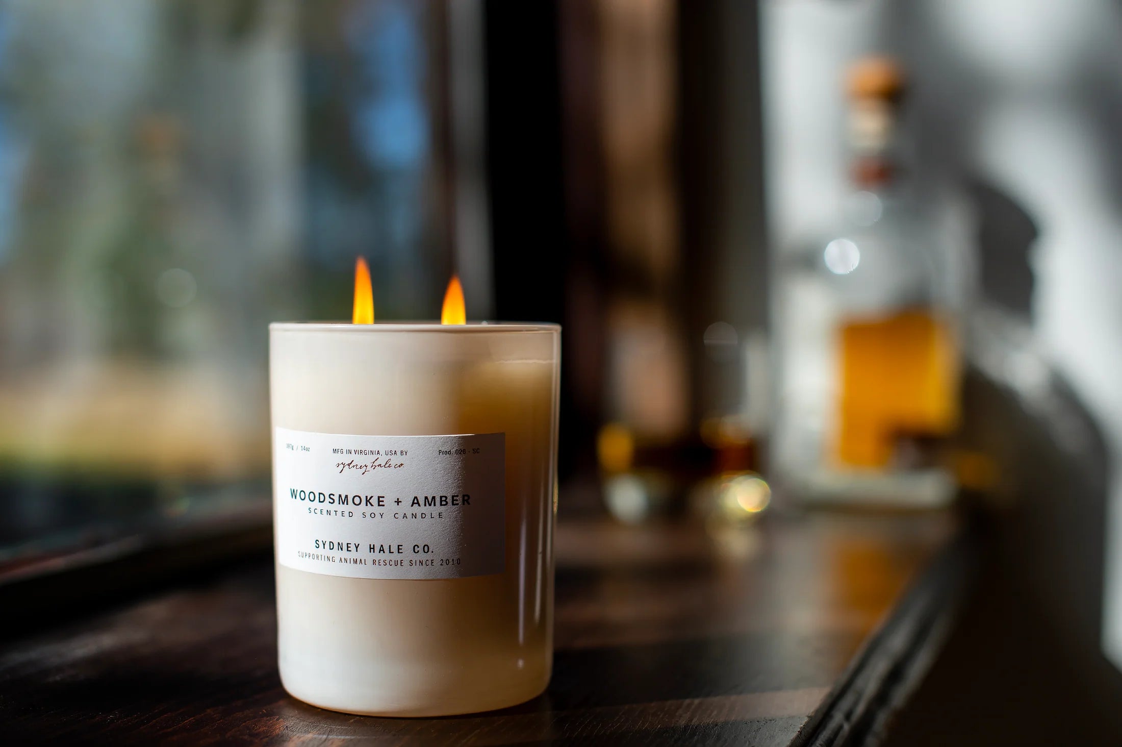 Woodsmoke + Amber Candle