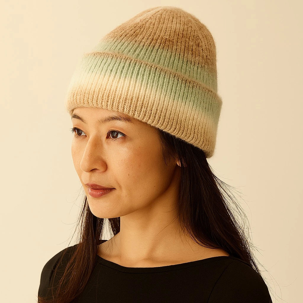 "Nelson" Wool Blend Striped Toque