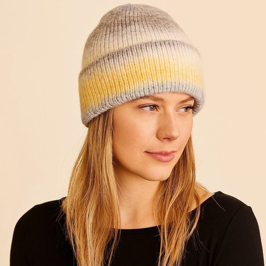"Nelson" Wool Blend Striped Toque