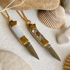 "Walden" Inlayed Handle Pocket Knife Charm Necklace