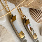 "Walden" Inlayed Handle Pocket Knife Charm Necklace