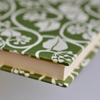 Very Large Hardback Notebook Small Ivy Stripe Sage Green