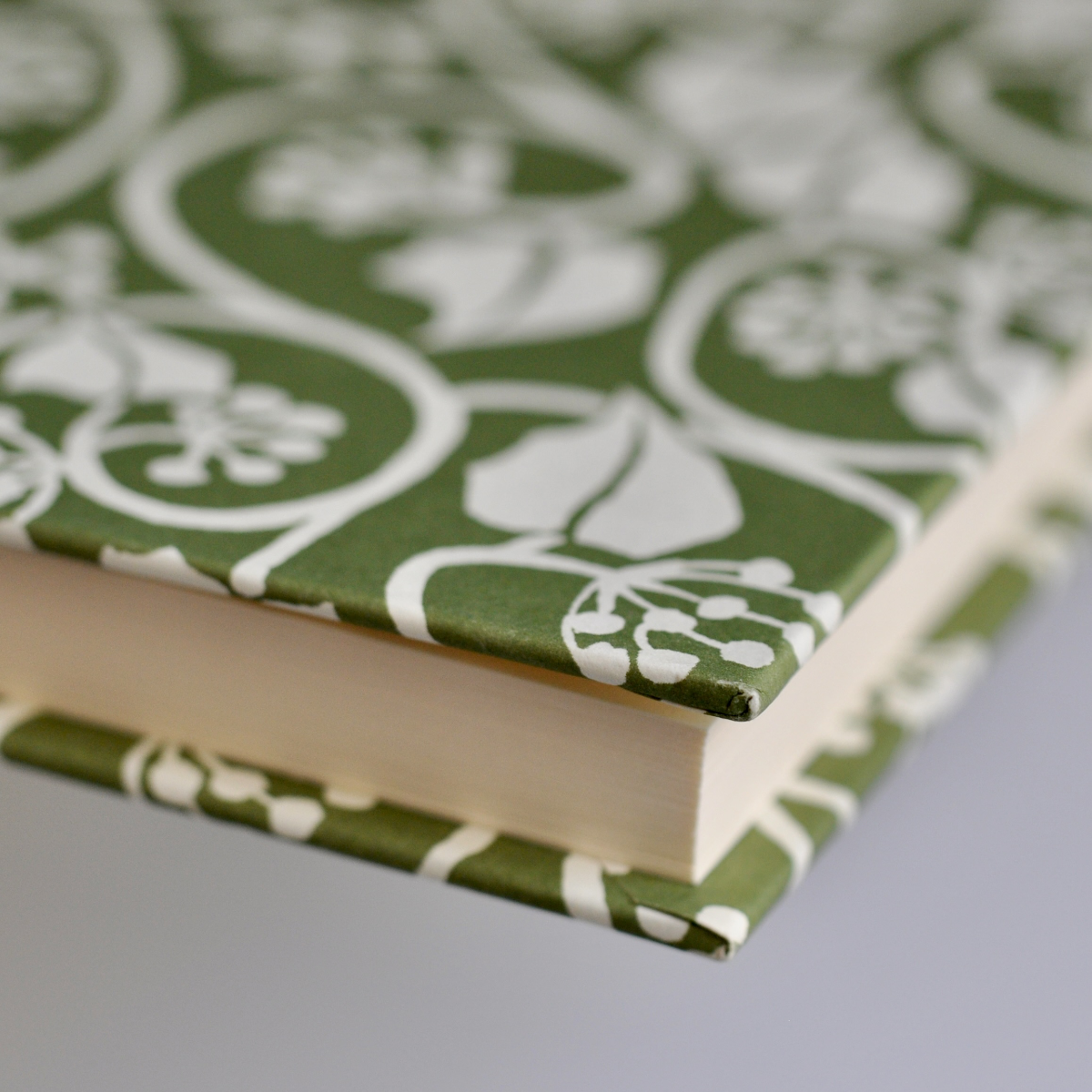 Very Large Hardback Notebook Small Ivy Stripe Sage Green