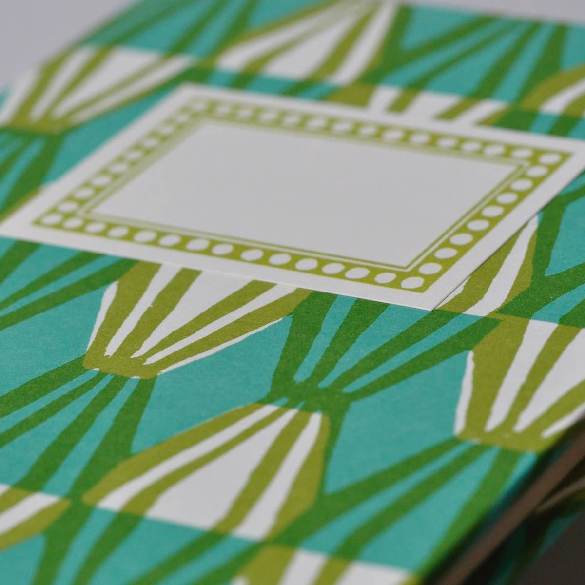 Hardback Notebook Threadwork Sap Green and Turquoise (Lined)